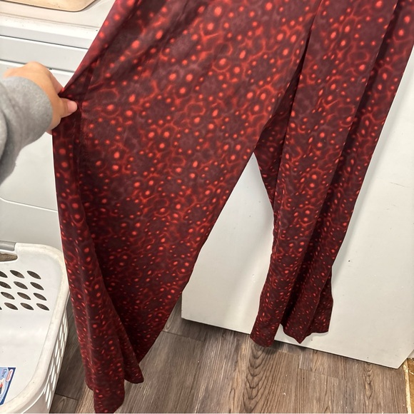 Alice + Olivia Leiby Red 3/4 Sleeves Wide Leg Jumpsuit Pants Size L - Picture 4 of 13